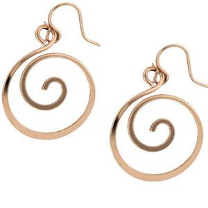 Koru Dangle Swirl Rose Gold Filled Earrings by Mark Steel